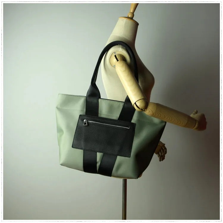 Khaki Womens Nylon Shopper Tote Womens Nylon Shoulder Tote Khaki Nylon Handbag Purse for Ladies