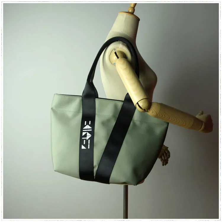 Khaki Womens Nylon Shopper Tote Womens Nylon Shoulder Tote Khaki Nylon Handbag Purse for Ladies