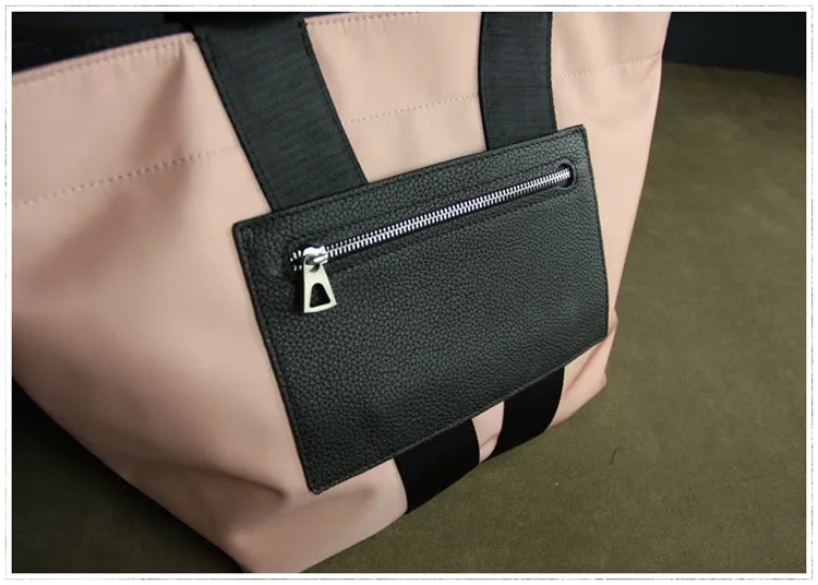 Khaki Womens Nylon Shopper Tote Womens Nylon Shoulder Tote Khaki Nylon Handbag Purse for Ladies