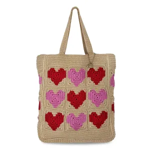 Lanie Market Tote - Hand Crochet - Bamboo Heart