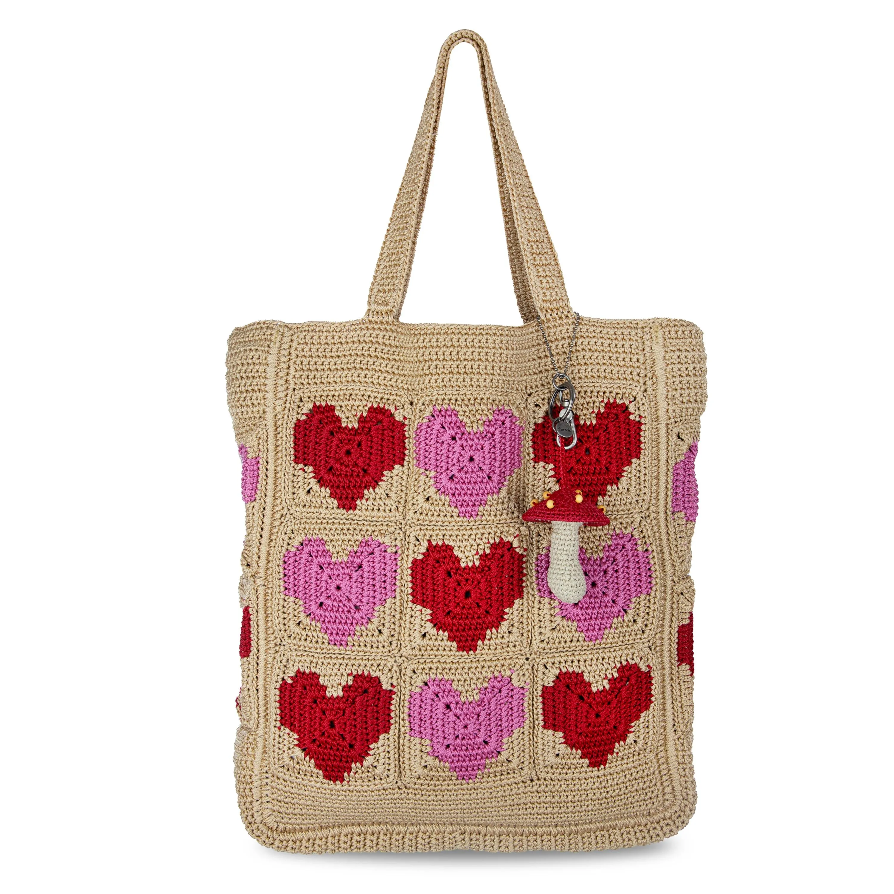 Lanie Market Tote - Hand Crochet - Bamboo Heart