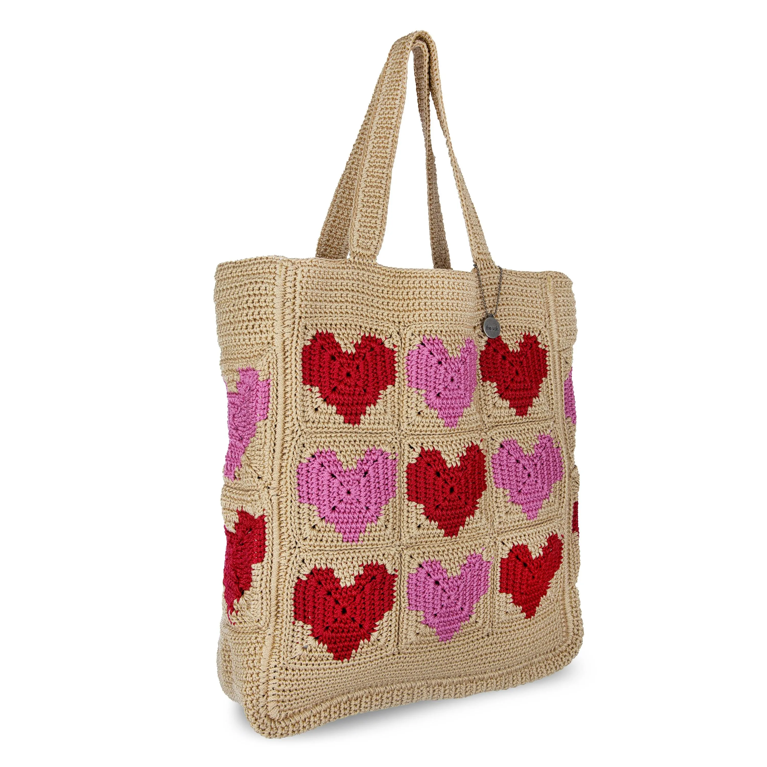 Lanie Market Tote - Hand Crochet - Bamboo Heart