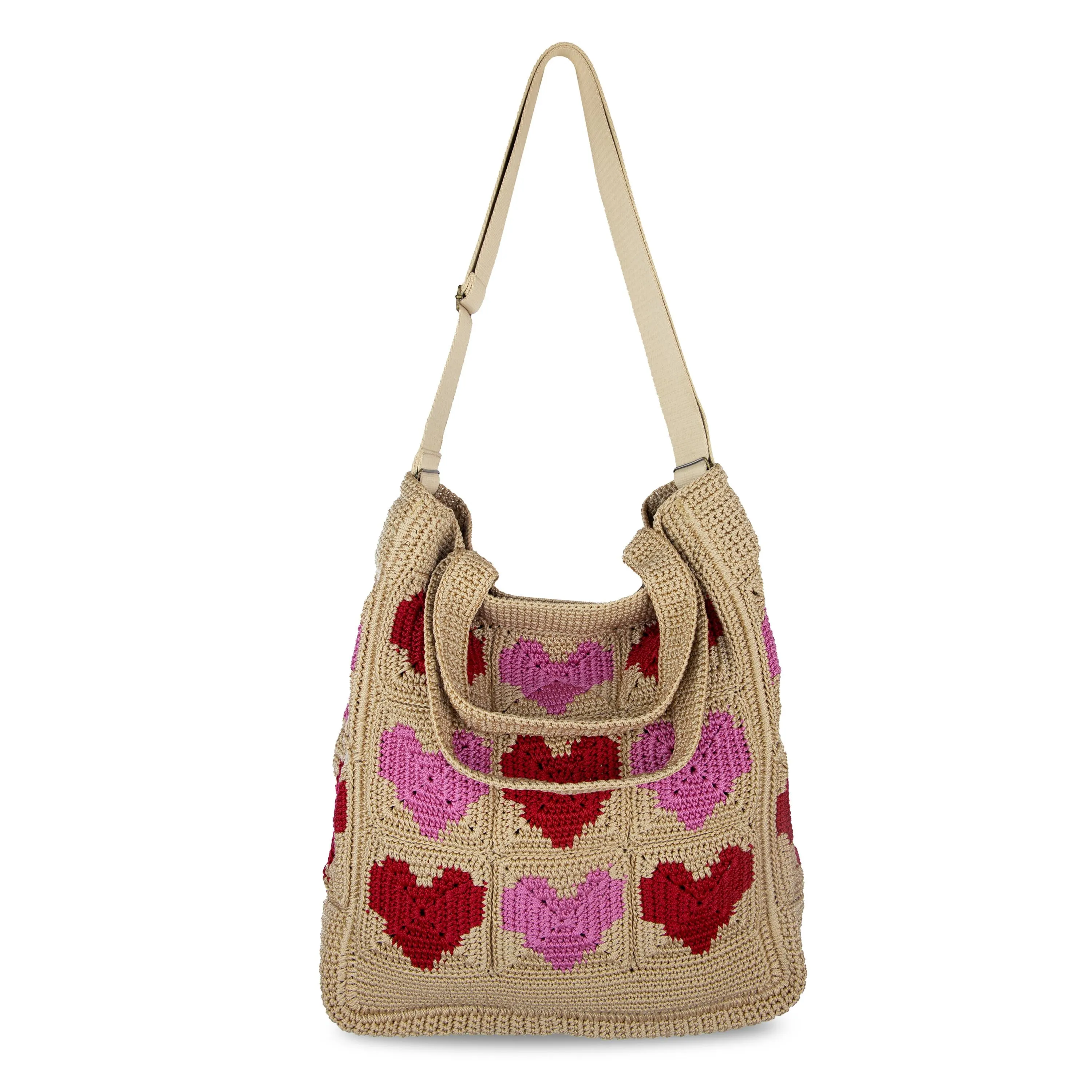 Lanie Market Tote - Hand Crochet - Bamboo Heart