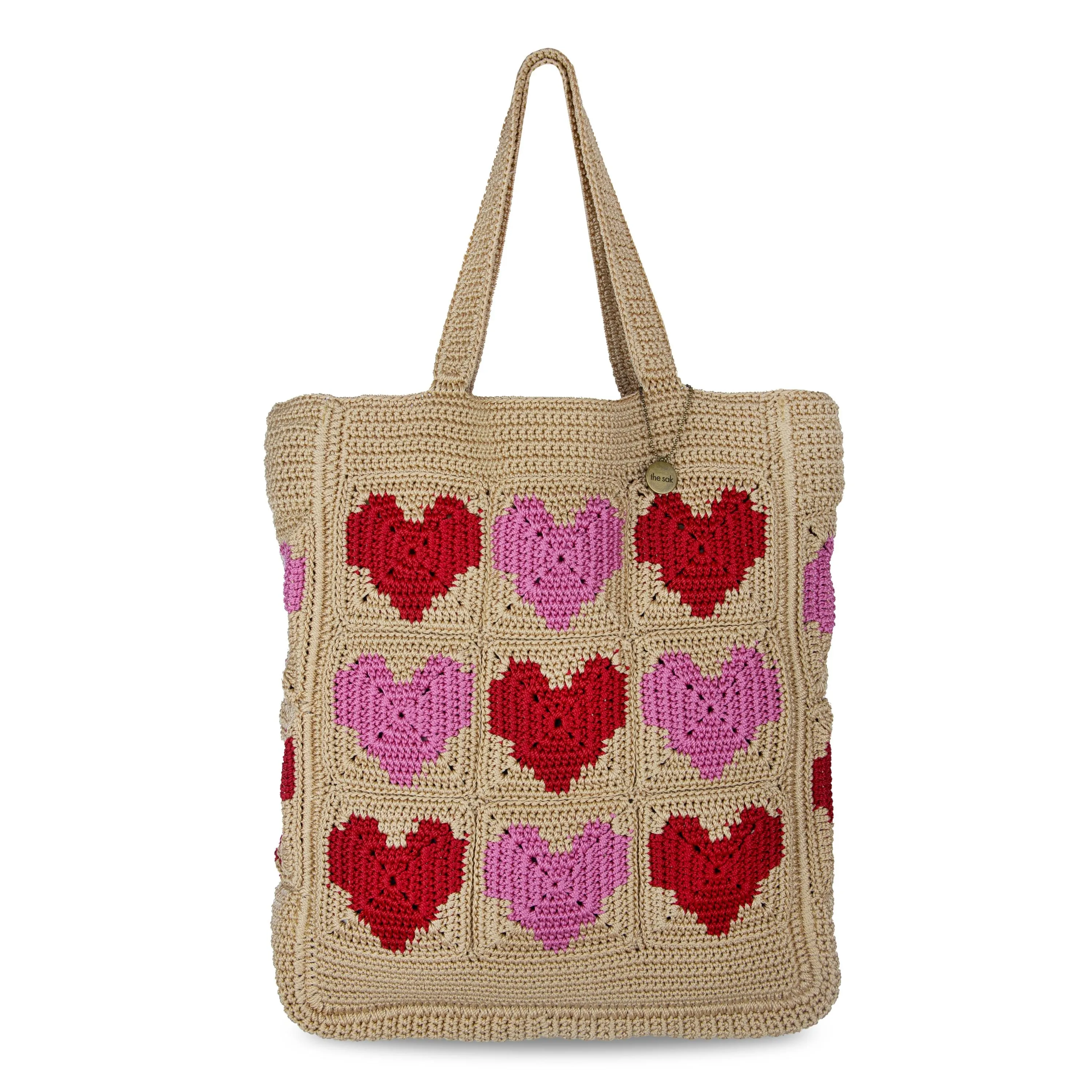Lanie Market Tote - Hand Crochet - Bamboo Heart