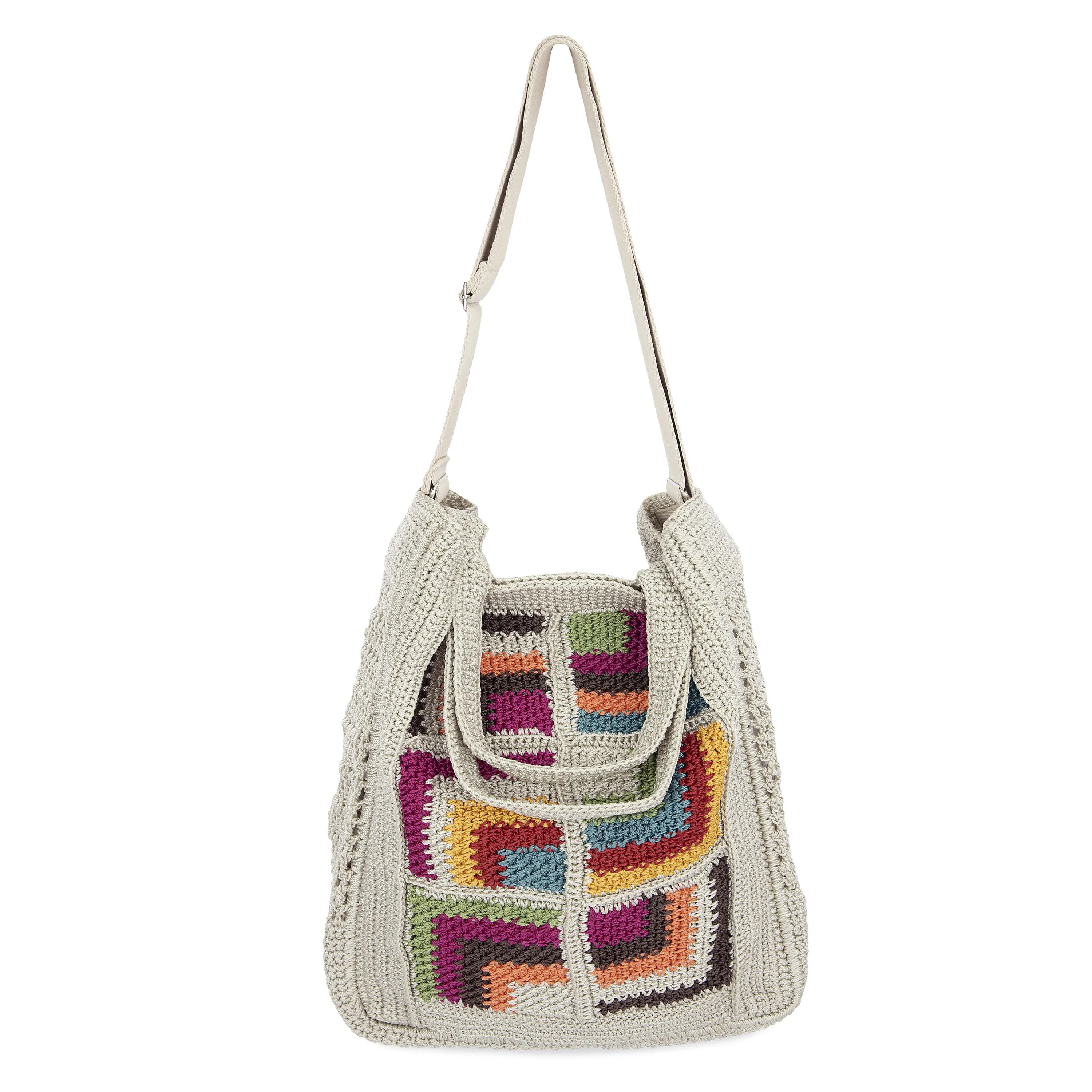 Lanie Market Tote - Hand Crochet - Multi Geo