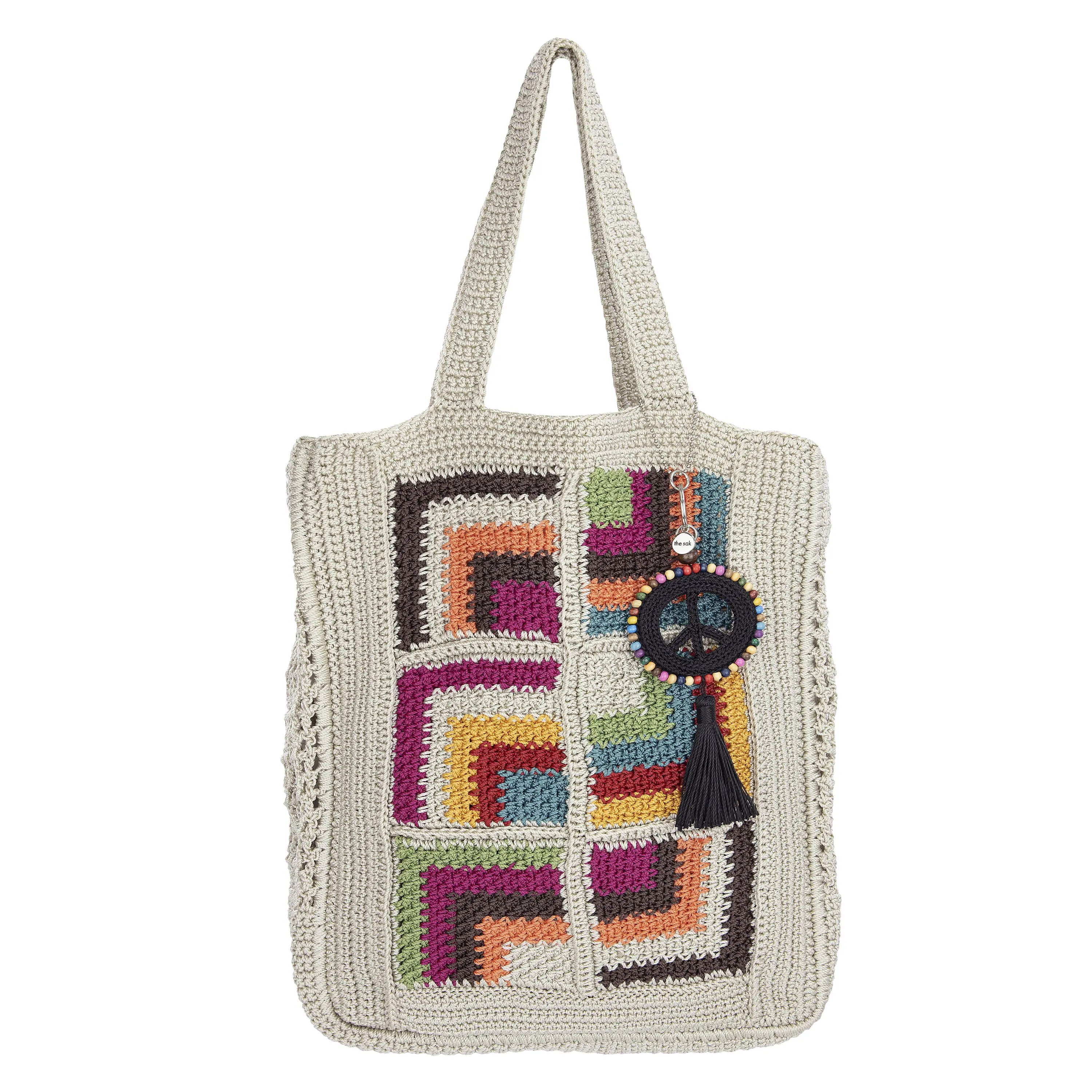 Lanie Market Tote - Hand Crochet - Multi Geo