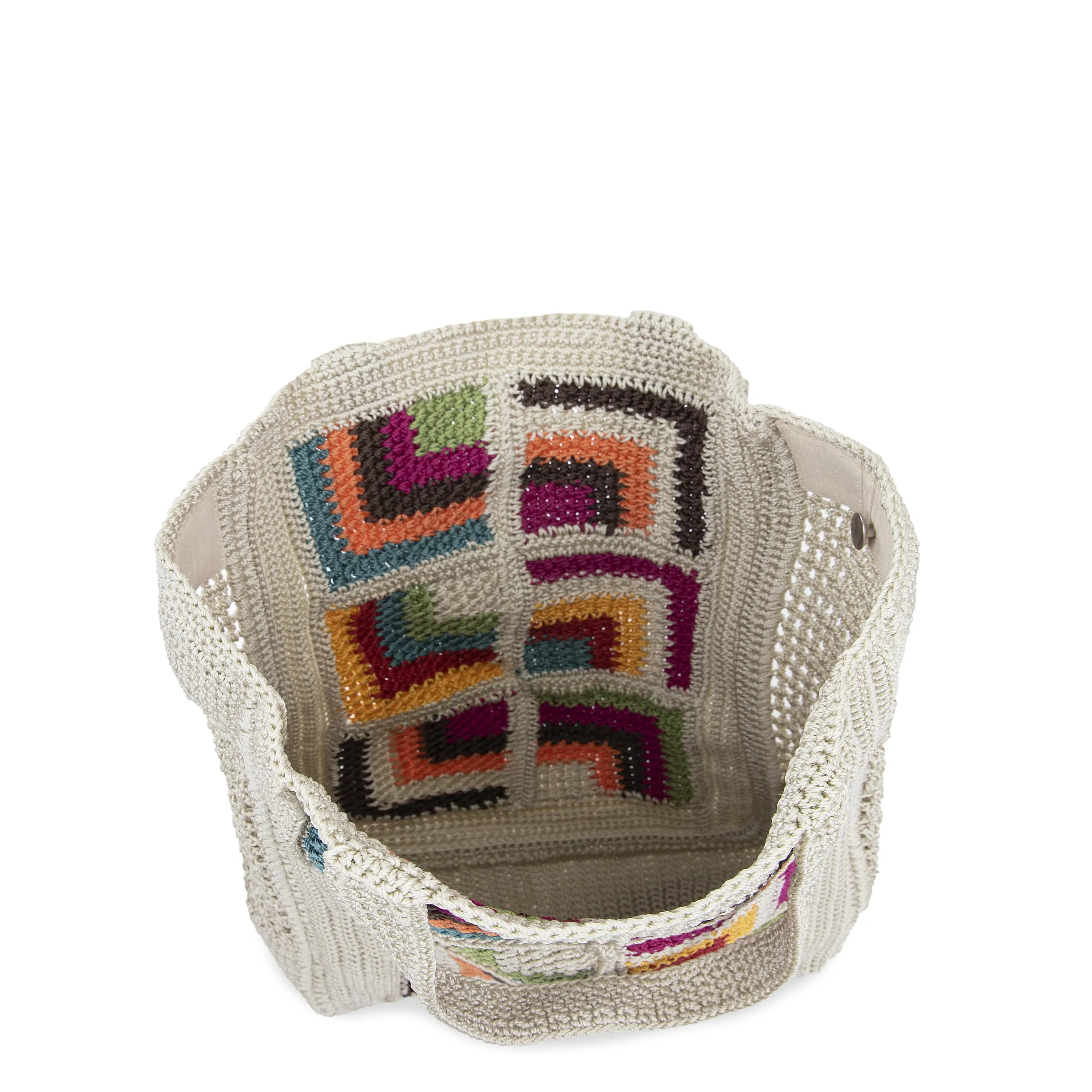 Lanie Market Tote - Hand Crochet - Multi Geo