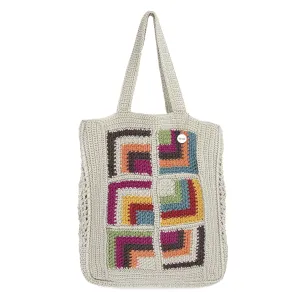 Lanie Market Tote - Hand Crochet - Multi Geo