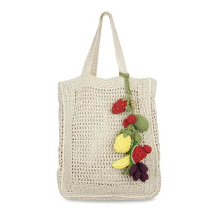 Lanie Market Tote - Hand Crochet - Natural Fruit