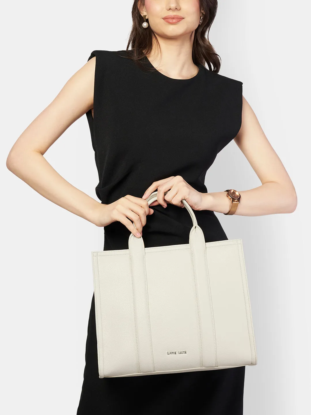 Lavie Luxe Cobs Off White Medium Women'S Satchel