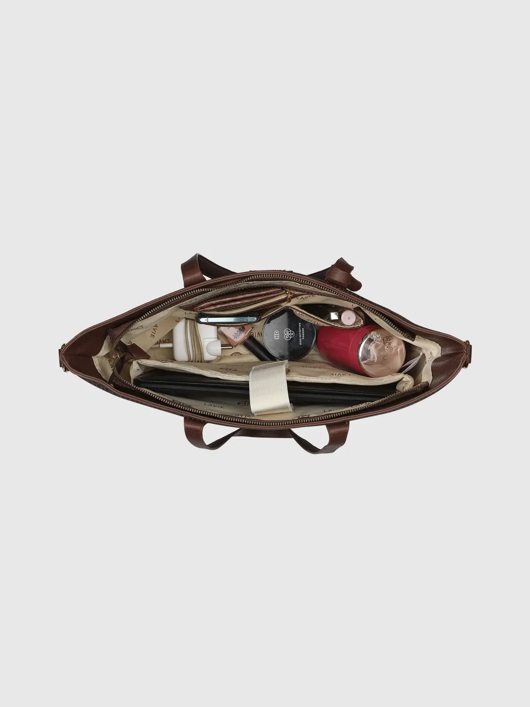 Lavie Luxe Monogram Hailon24 Pro Choco Large Women's handbag