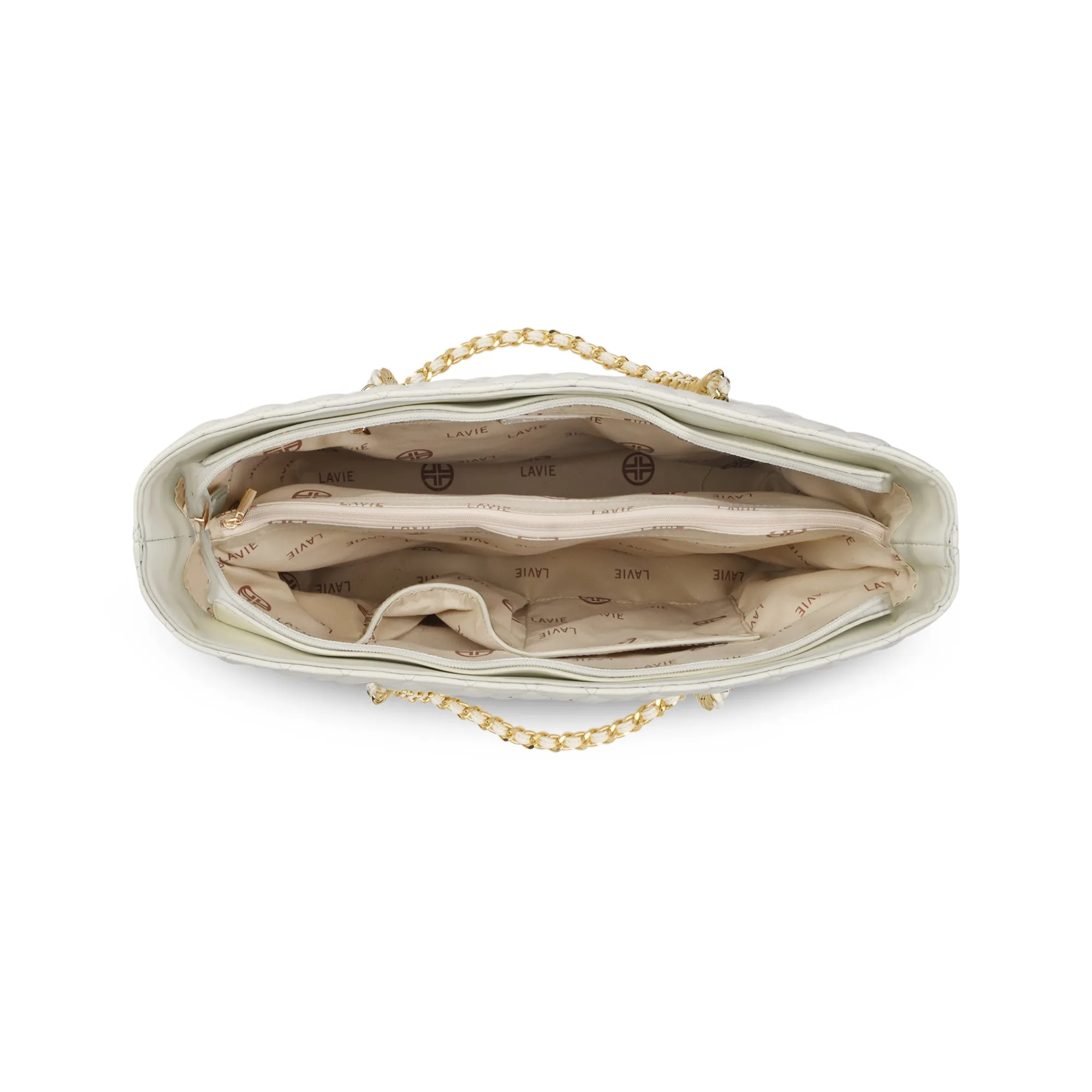 Lavie Luxe Query Off White Large Women's Tote