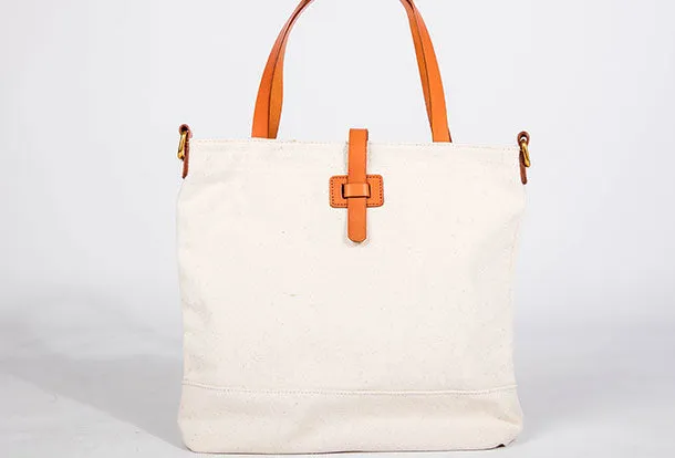 Leather Handbag Canvas Tote Bag Shoulder Bag Purse For Women