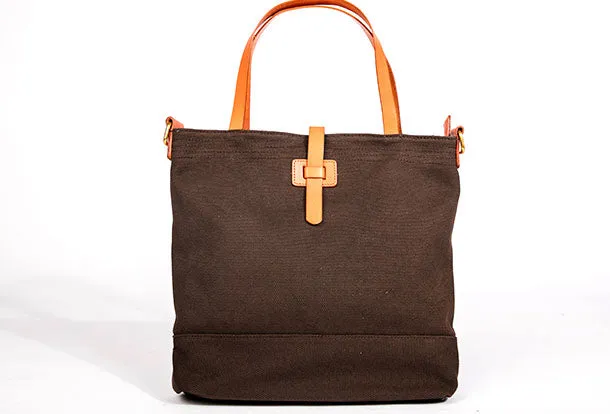 Leather Handbag Canvas Tote Bag Shoulder Bag Purse For Women