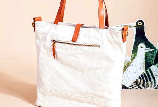 Leather Handbag Canvas Tote Bag Shoulder Bag Purse For Women