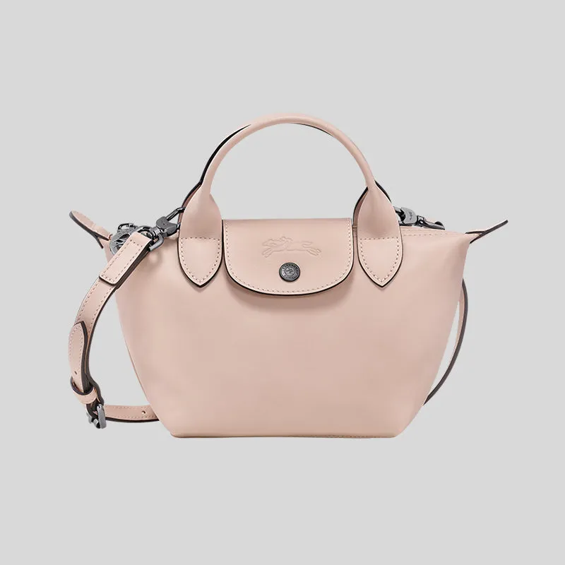LONGCHAMP Le Pliage Extra XS Leather Handbag Nude L1500987