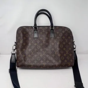 LV Monogram Macassar Porte-Documents Jour Brown Shoulder Bag AF568