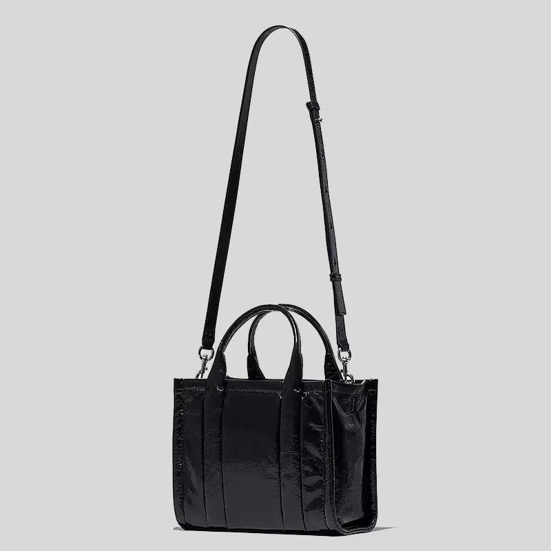 MARC JACOBS The Shiny Crinkle Small Tote Black H065L01PF22