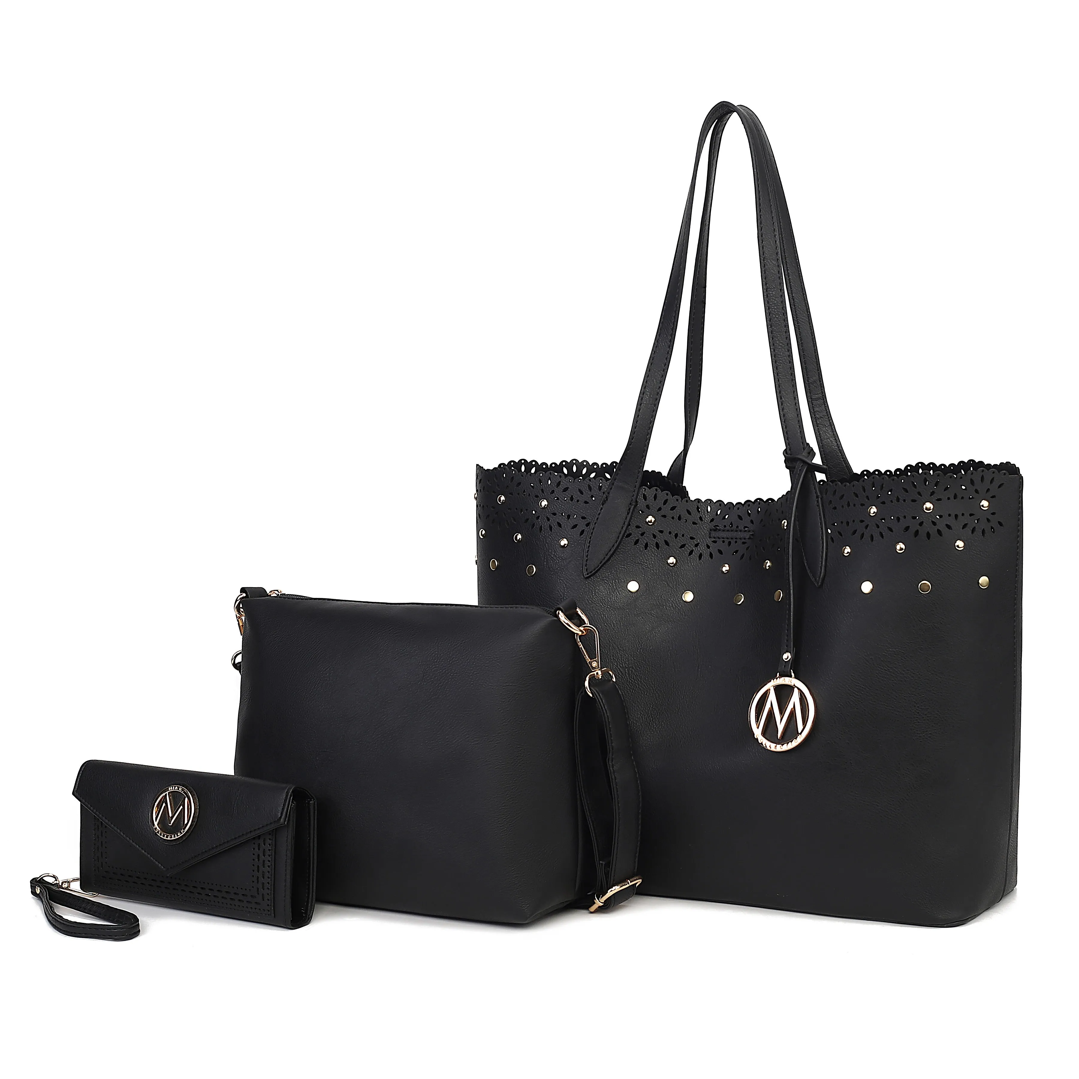 Mariahna 3 Pcs Shopper Tote, crossbody and Wallet