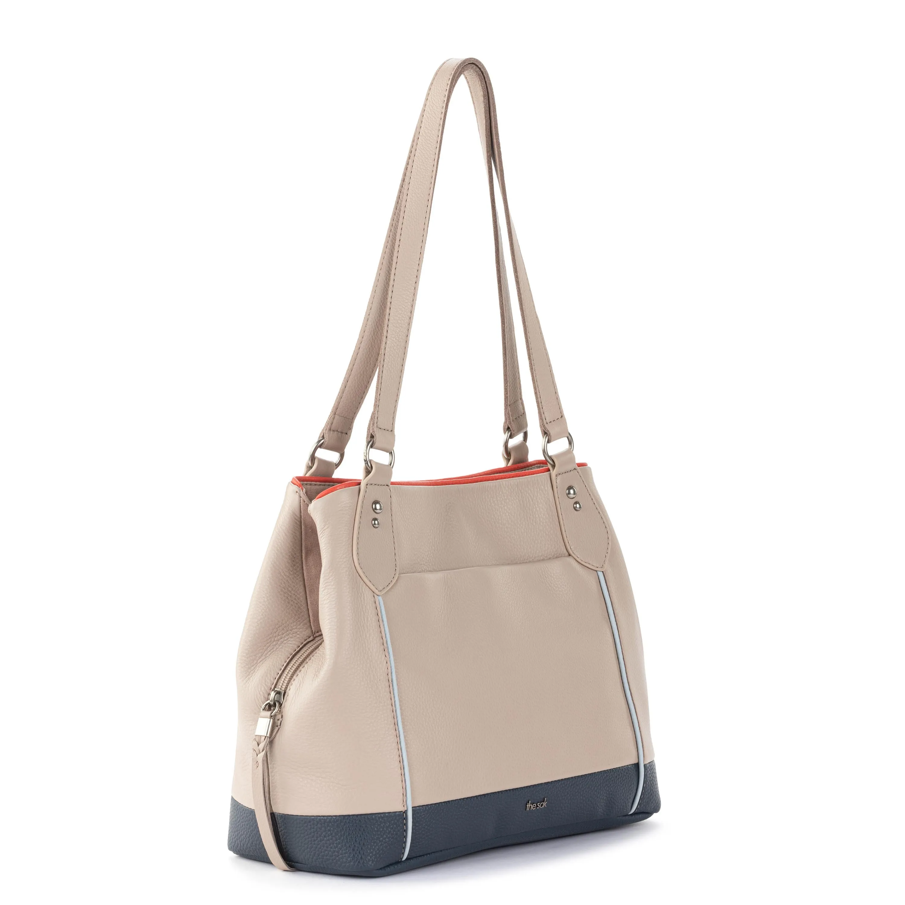 Melrose Satchel - Leather - Sand Horizon Block
