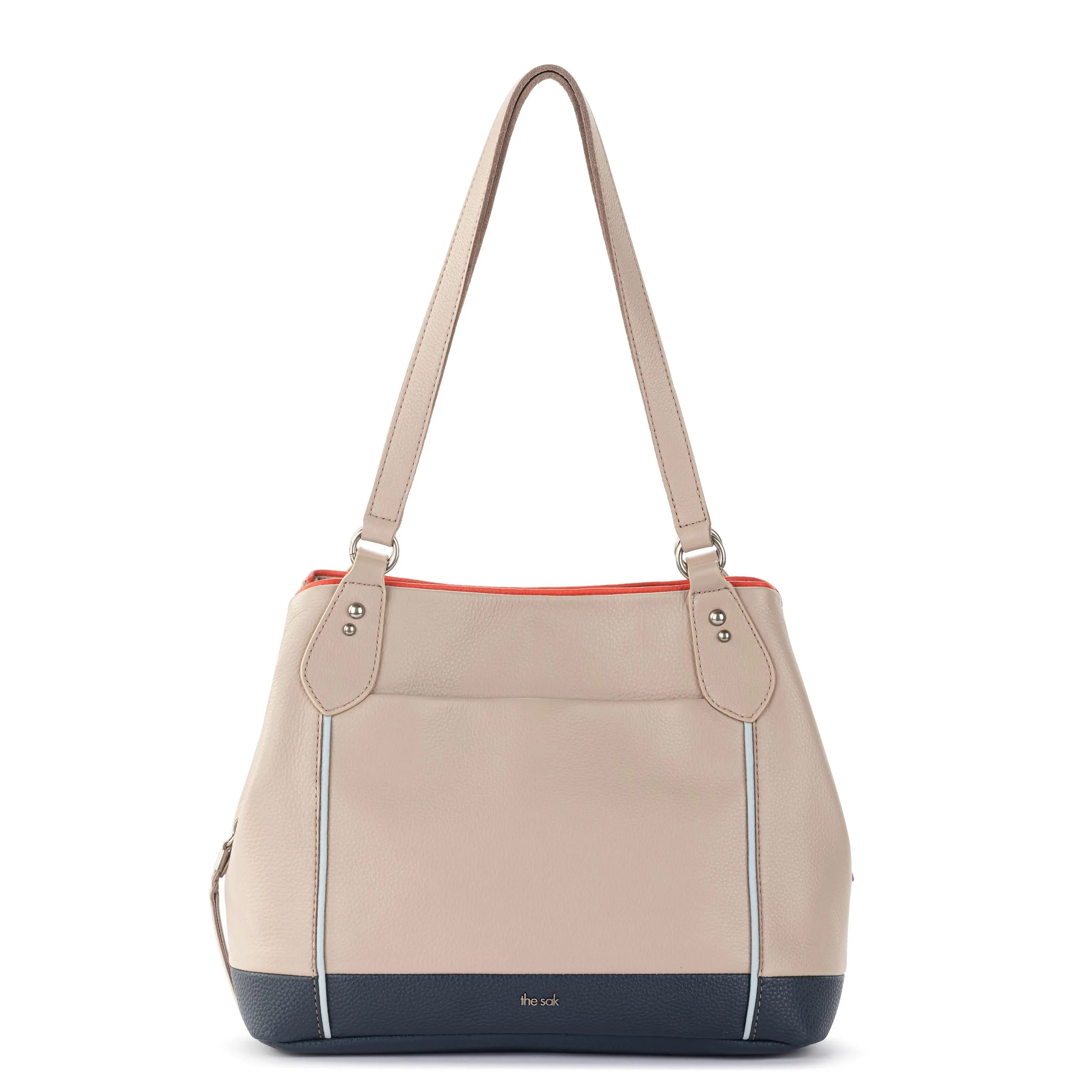 Melrose Satchel - Leather - Sand Horizon Block