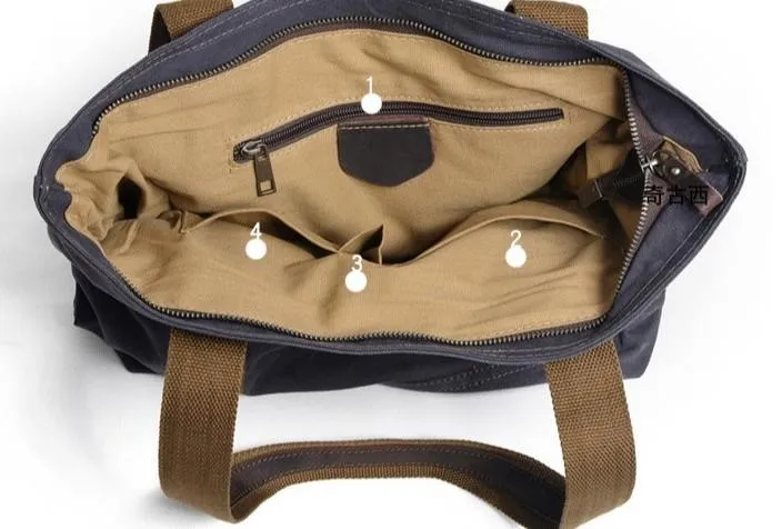 Mens Canvas Tote Purse Handbags Canvas Shoulder Bag for Men
