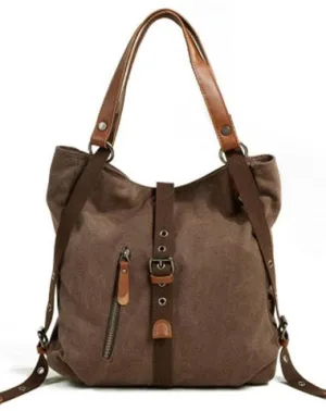 Mens Waxed Canvas Leather Tote Bag Canvas Handbag Canvas Shoulder Bag for Men
