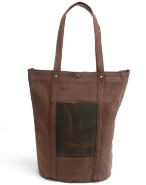 Mens Waxed Canvas Leather Tote Bag Canvas Shoulder Bag for Men