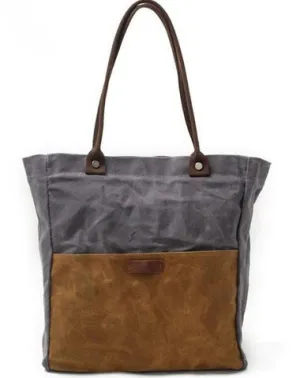 Mens Waxed Canvas Tote Bag Canvas Shopper Bag Canvas Shoulder Bag for Men