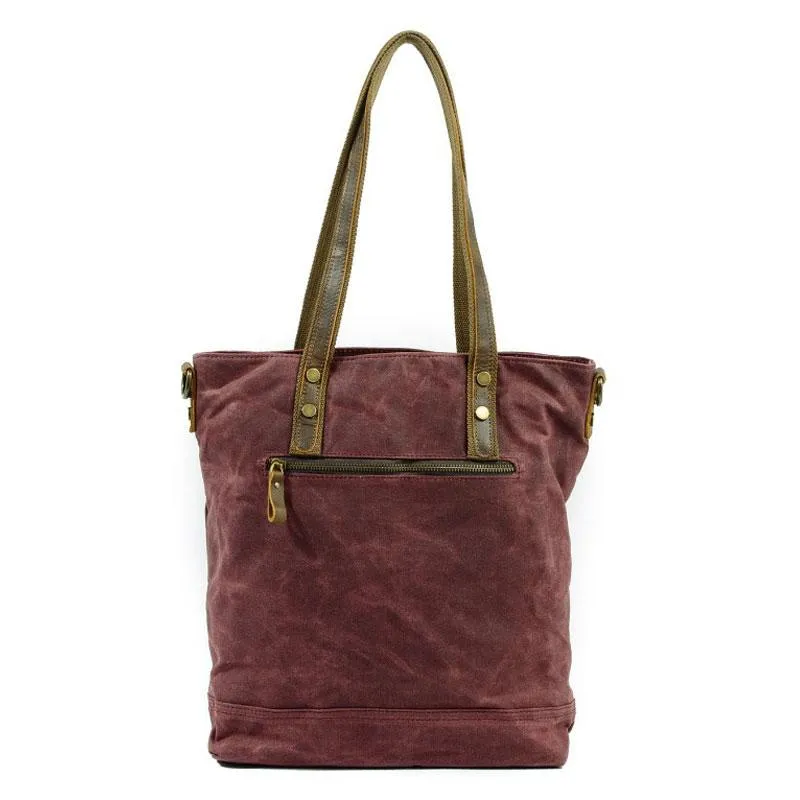 Mens Waxed Canvas Tote Bag Tote Purse Canvas Shoulder Bag for Men