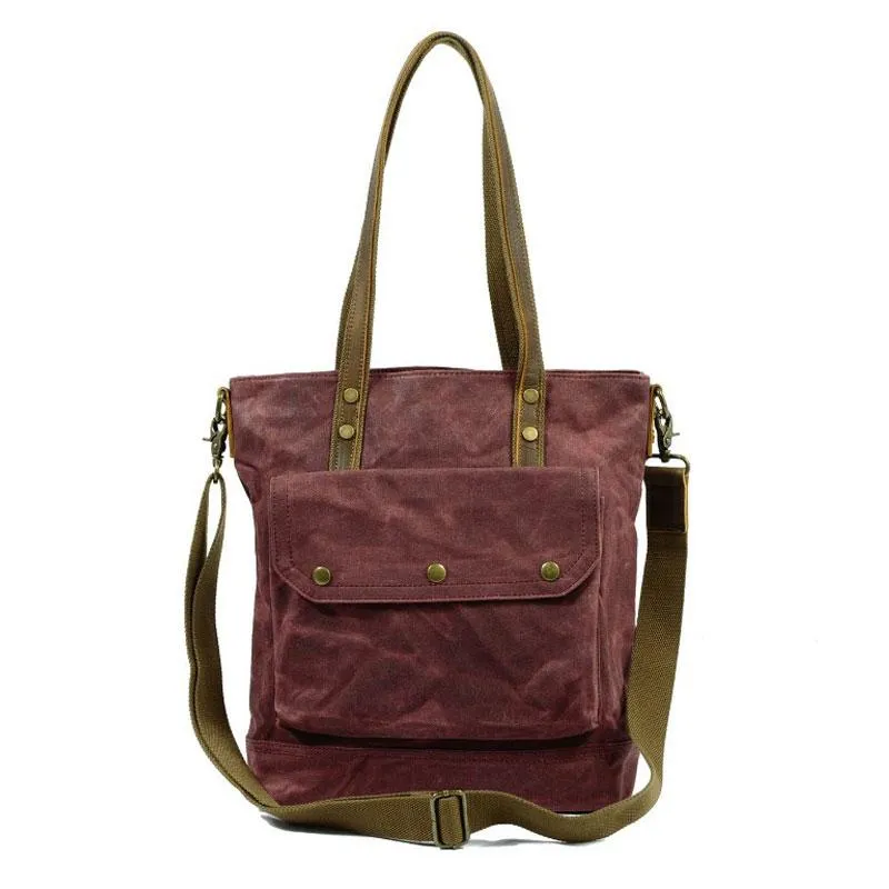 Mens Waxed Canvas Tote Bag Tote Purse Canvas Shoulder Bag for Men