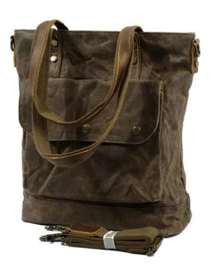 Mens Waxed Canvas Tote Bag Tote Purse Canvas Shoulder Bag for Men