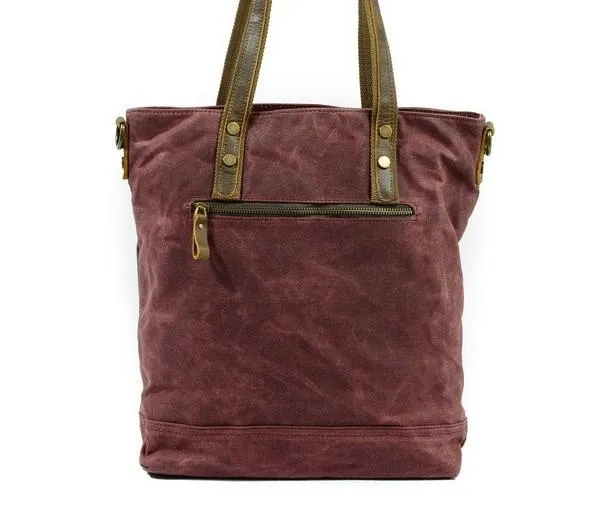 Mens Waxed Canvas Tote Bag Tote Purse Canvas Shoulder Bag for Men