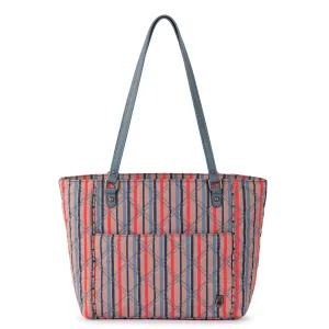 Metro Tote - EcoTwill - Vintage Multi Stripe Diamond Quilted