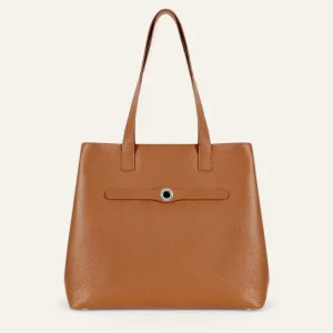 Michelle Tote | Tan with Silver hardware