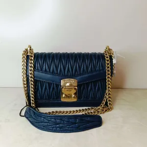 Miu Miu Matelass?? Leather Black Shoulder Bag