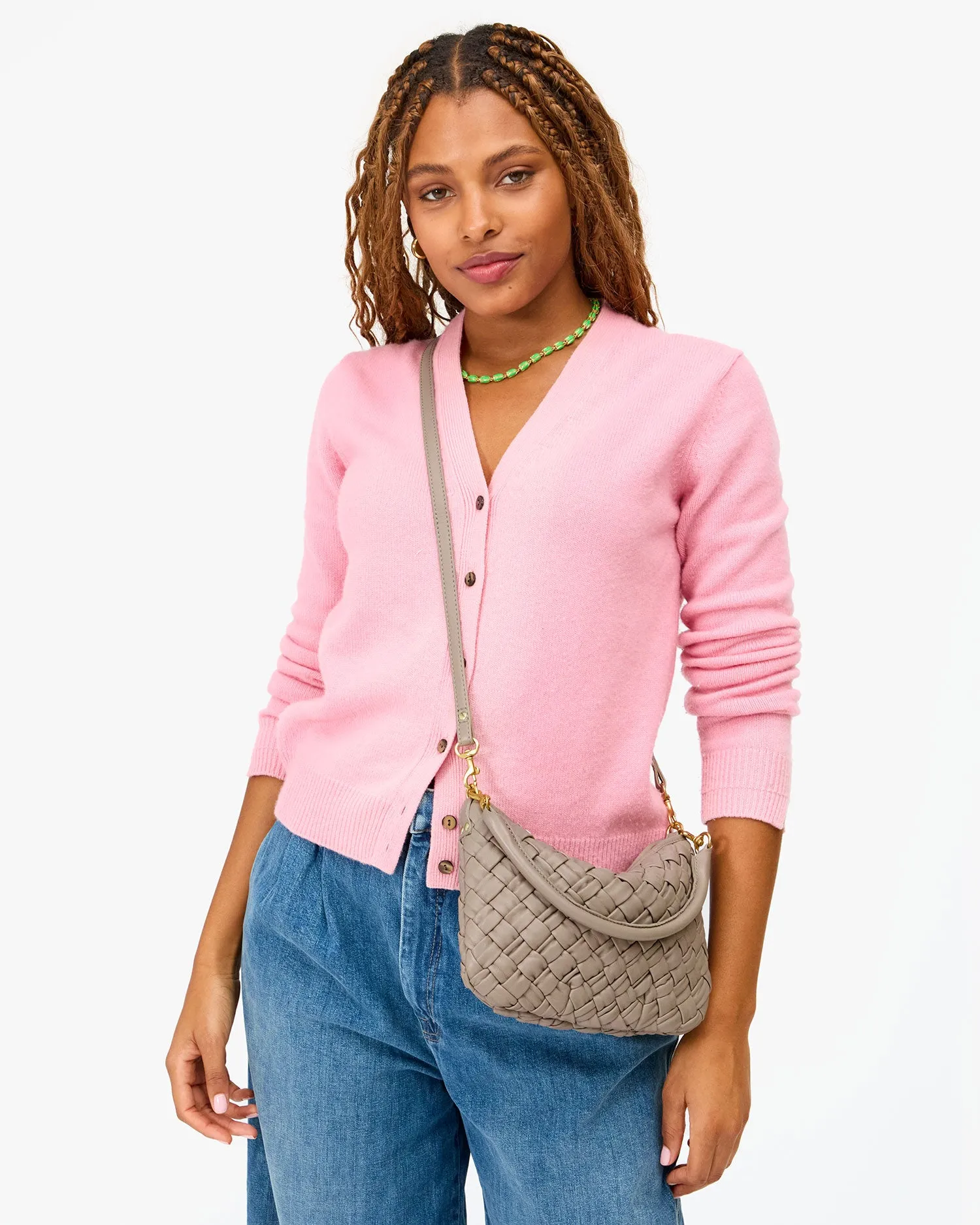 Petit Moyen Handbags - Crossbody - Petit Moyen Dove Puffy Woven