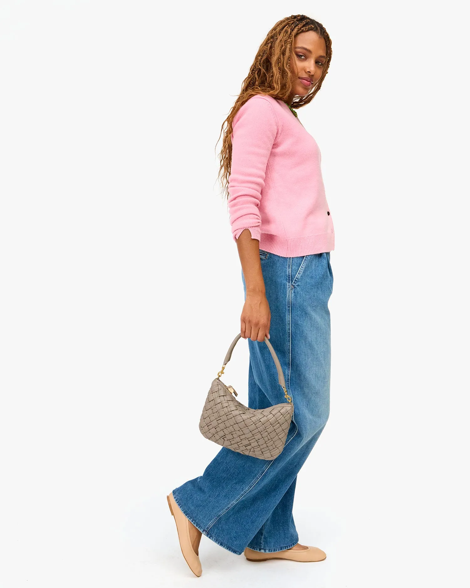 Petit Moyen Handbags - Crossbody - Petit Moyen Dove Puffy Woven