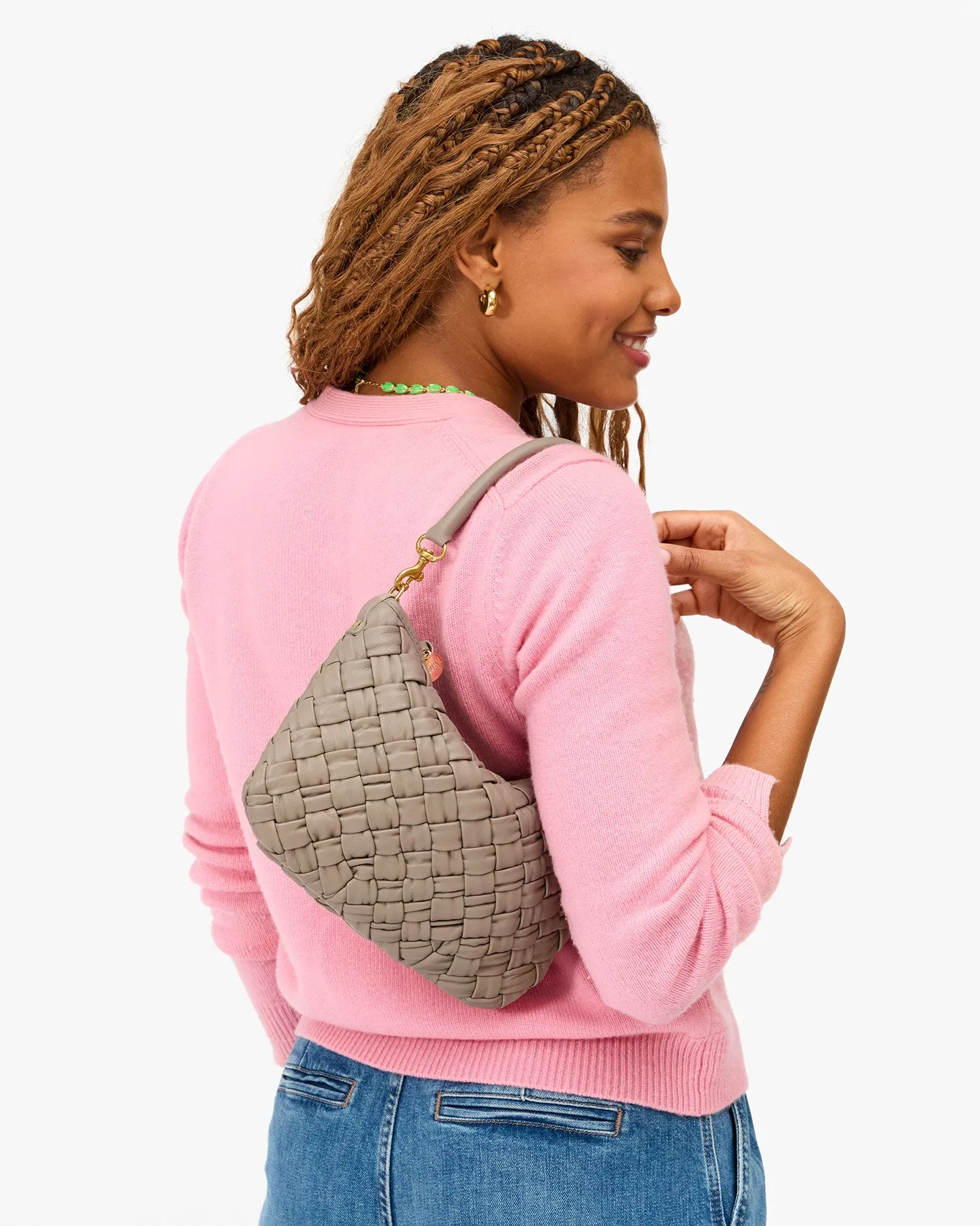 Petit Moyen Handbags - Crossbody - Petit Moyen Dove Puffy Woven