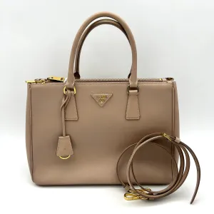 Prada Saffiano Lux Leather Galleria Double Zip Medium Shoulder Bag - Neutrals Totes, Handbags LA27215