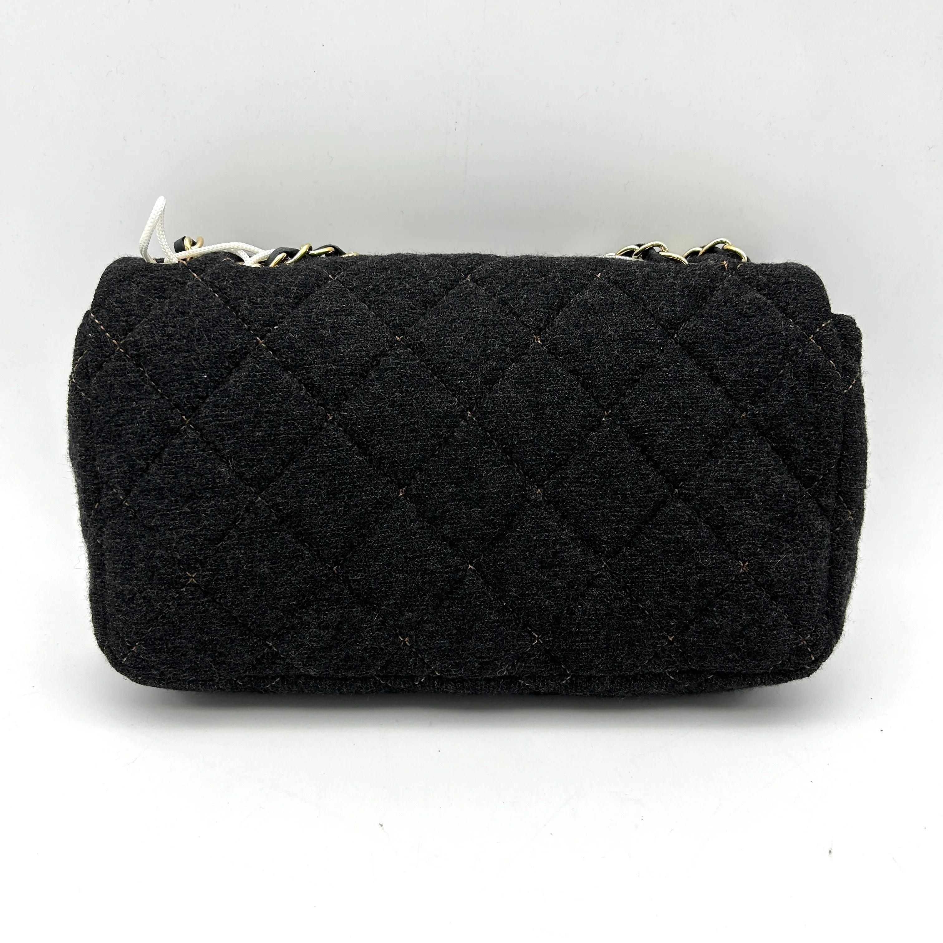 Pre-owned Chanel Wool Medium Flap Bag - Grey Shoulder Bags, Handbags LA19278