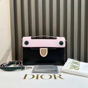 Preloved Dior Black and Pink Two-Way Shoulder Bag
