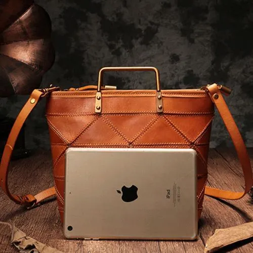 Small Brown Womens Leather Tote Bags Small Tote Handbags Green Shoulder Tote Purse for Ladies