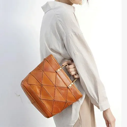 Small Brown Womens Leather Tote Bags Small Tote Handbags Green Shoulder Tote Purse for Ladies