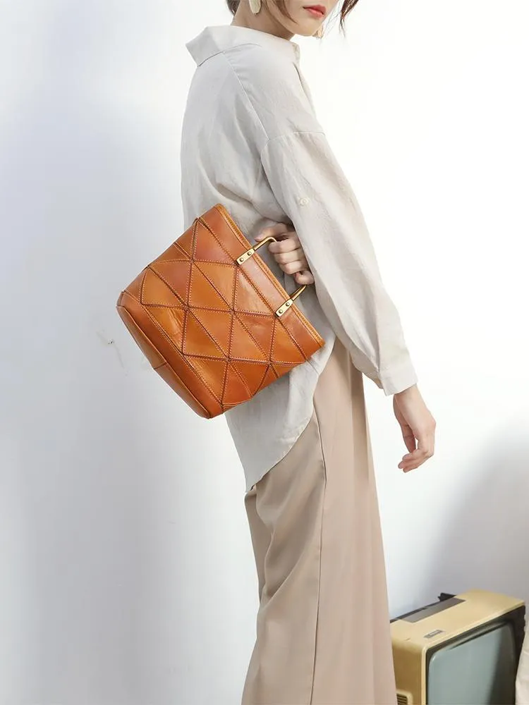 Small Brown Womens Leather Tote Bags Small Tote Handbags Green Shoulder Tote Purse for Ladies