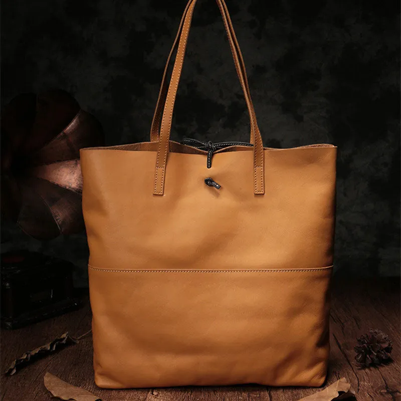 Stylish Style Black Leather Tote Bag Shopper Bag Brown Tote Purse For Women