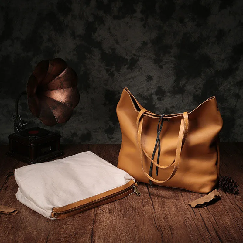 Stylish Style Black Leather Tote Bag Shopper Bag Brown Tote Purse For Women