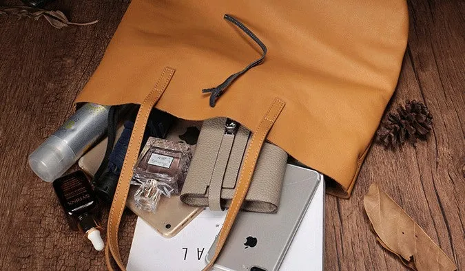 Stylish Style Black Leather Tote Bag Shopper Bag Brown Tote Purse For Women