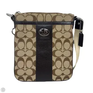 Sutton Signature Swingpack Designer By Coach In Khaki Mahogany, Size: Small