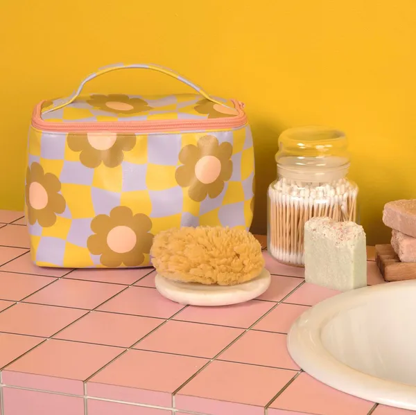 Talking Out of Turn - Cool Funky Daisy Soulmate Cosmetic Bag